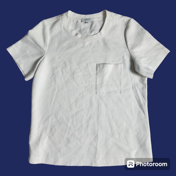 Aritzia Babaton Oversized Fundamental White T-shirt with Pocket - Picture 1 of 4